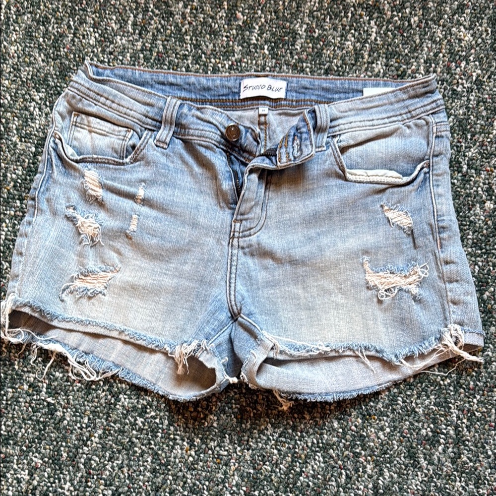 Stradivarius Light Blue Denim Shorts